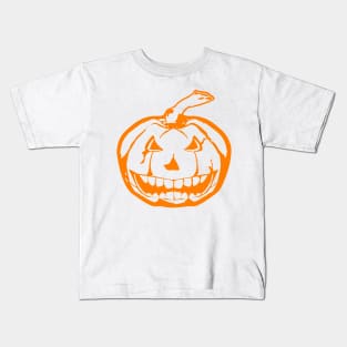 Scary Orange Pumpkin Kids T-Shirt